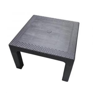 Mesa QUALITY Ratona Ratan 90X90 Negra